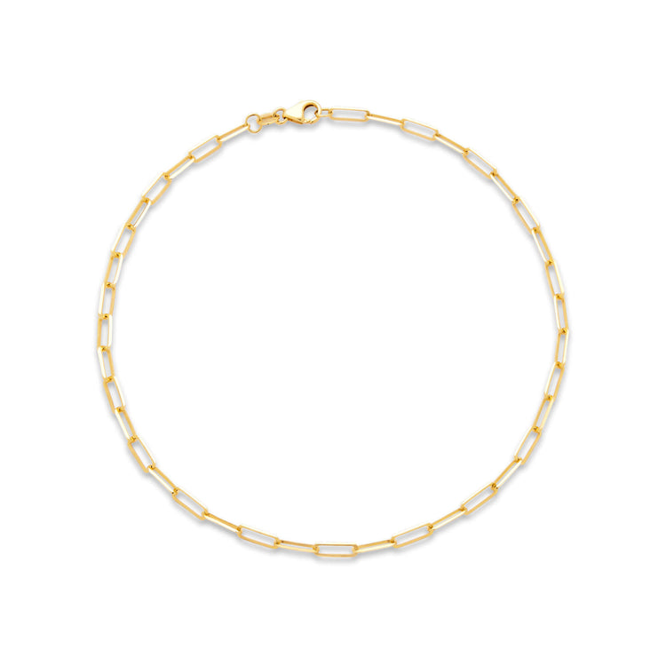 Stone and Strand 14K Yellow Gold Paperclip Anklet Front Image