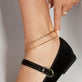 Image of 14K Yellow Gold Paperclip Anklet with Stone and Strand Anklets