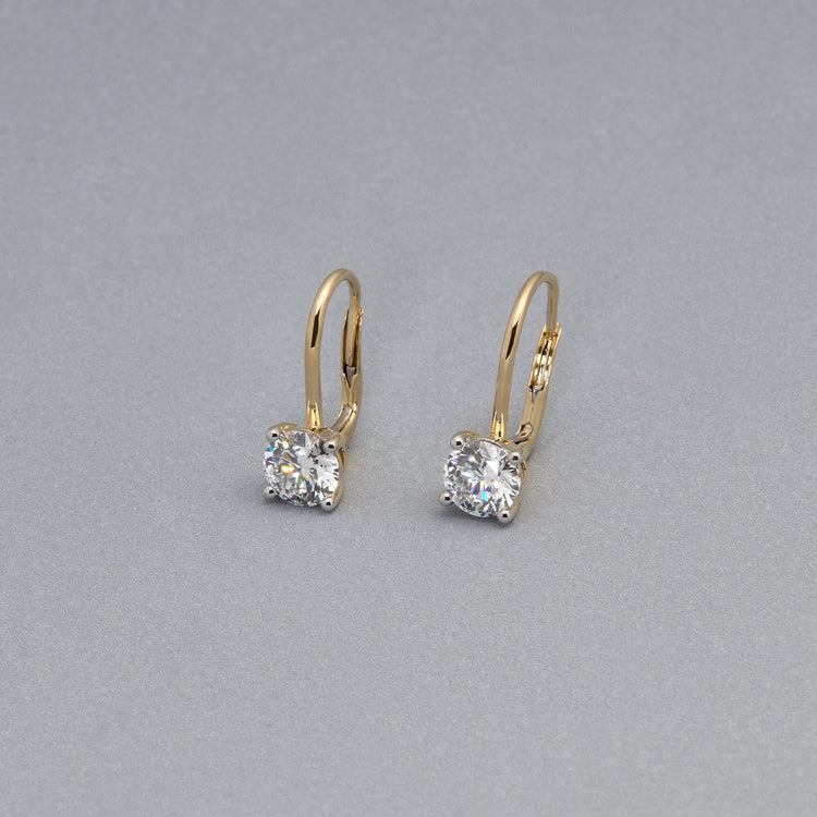 Stone and Strand 14K Yellow Gold 2 CTW Lab-Created Diamond Lever Back Earrings Editorial Image