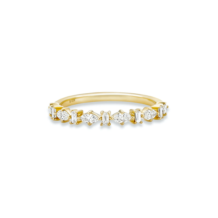 Stone and Strand 10K Yellow Gold Diamond Marquise and Baguette Band Front Image