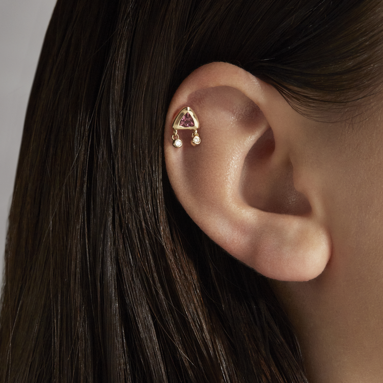 Tickled Pink Diamond Push Pin Stud