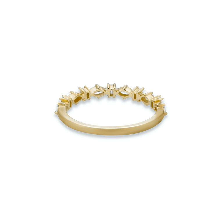 Stone and Strand 10K Yellow Gold Diamond Marquise and Baguette Band Rear Image