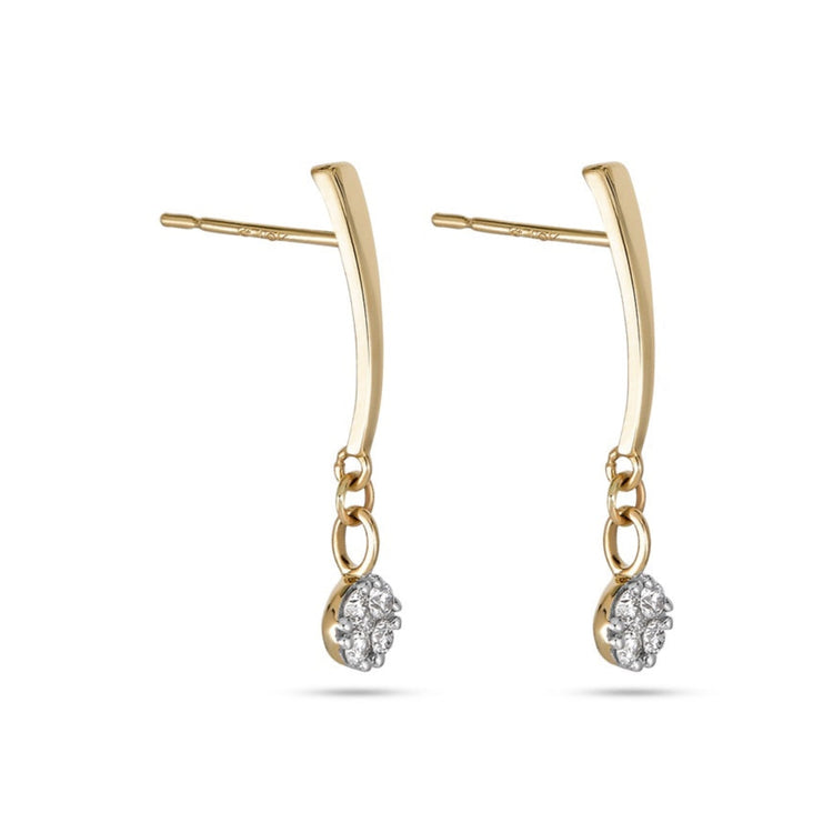 Stone and Strand 10K Yellow Gold Diamond Disco Drop Earrings Side Image