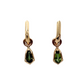 Green Tourmaline Knife Edge Shield Drop Hoops