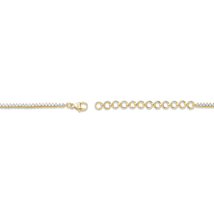 Stone and Strand 14K Yellow Gold Adjustable LAB-Created Diamond Tennis Choker Clasp Image
