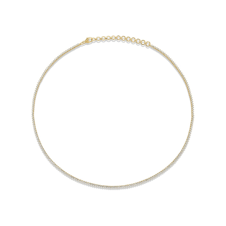 Stone and Strand 14K Yellow Gold Adjustable LAB-Created Diamond Tennis Choker Front Image