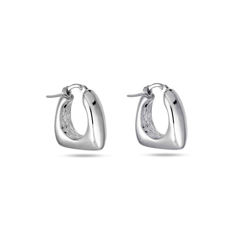 Stone and Strand Sterling Silver All Angles Silver Hoops Side Image
