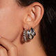 Image of Sterling Silver All Angles Silver Hoops with Stone and Strand Earrings