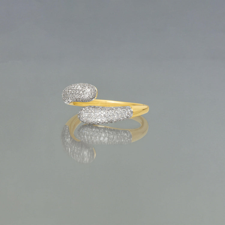 Stone and Strand 14K Yellow Gold All Diamond Hug Ring Editorial Image