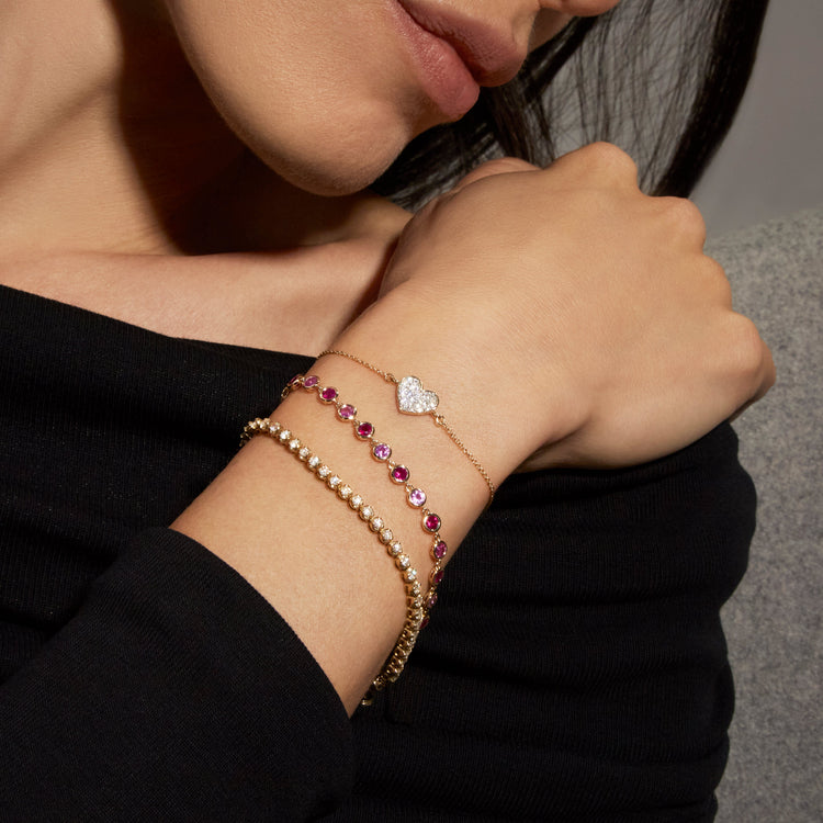 All My Love Sparkle Heart Diamond Bracelet STONE AND STRAND