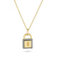 Stone and Strand 10K Yellow Gold Almost Forever Pave Lock Necklace Front Image