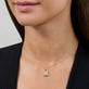 Image of 10K Yellow Gold Almost Forever Pave Lock Necklace on Models Neck