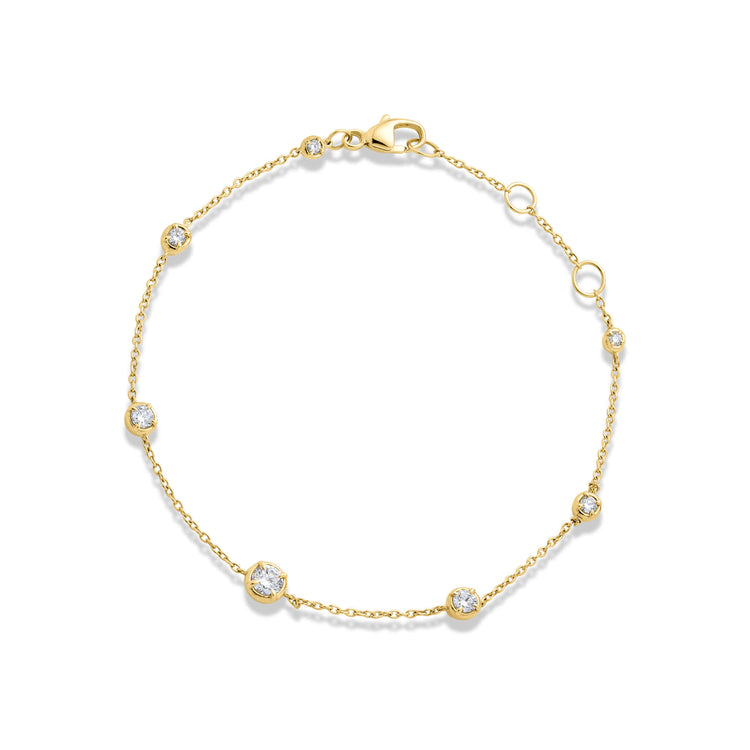 Stone and Strand 14K Yellow Gold Ambroeus Diamond Station Bracelet Front Image