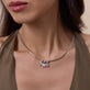 Image of Sterling Silver Ambroeus LAB-Created Diamond Charm with Stone and Strand Charms & Necklace
