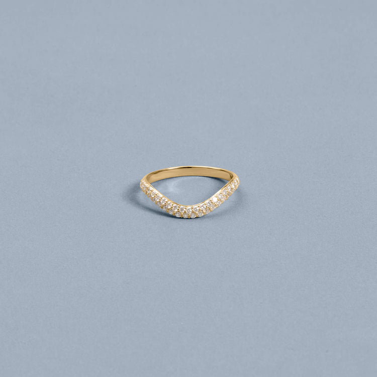 Stone and Strand 14K Yellow Gold Anjelica Pave Diamond Stacking Ring Editorial Image