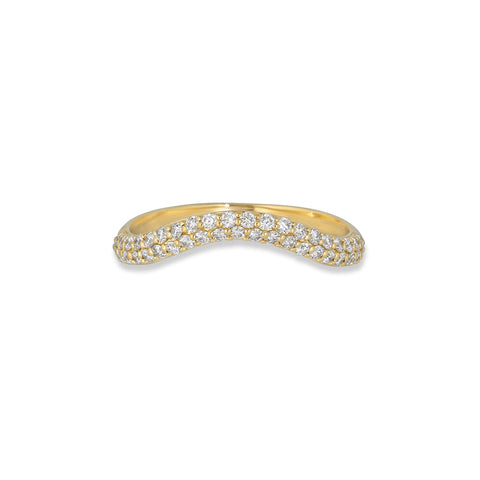 Stone and Strand 14K Yellow Gold Anjelica Pave Diamond Stacking Ring Front Image