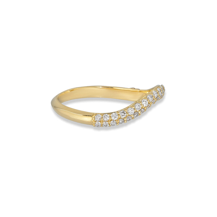 Stone and Strand 14K Yellow Gold Anjelica Pave Diamond Stacking Ring Side Image