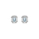 Stone and Strand 14K White Gold Aquamarine Shield of Strength Earrings Front Image
