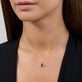 Image of 14K Yellow Gold Asscher Cut Emerald Luxe Necklace on Models Neck