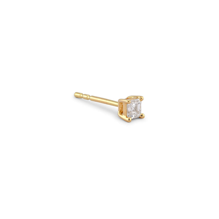 Stone and Strand 14K Yellow Gold Asscher Luster Stud Side Image