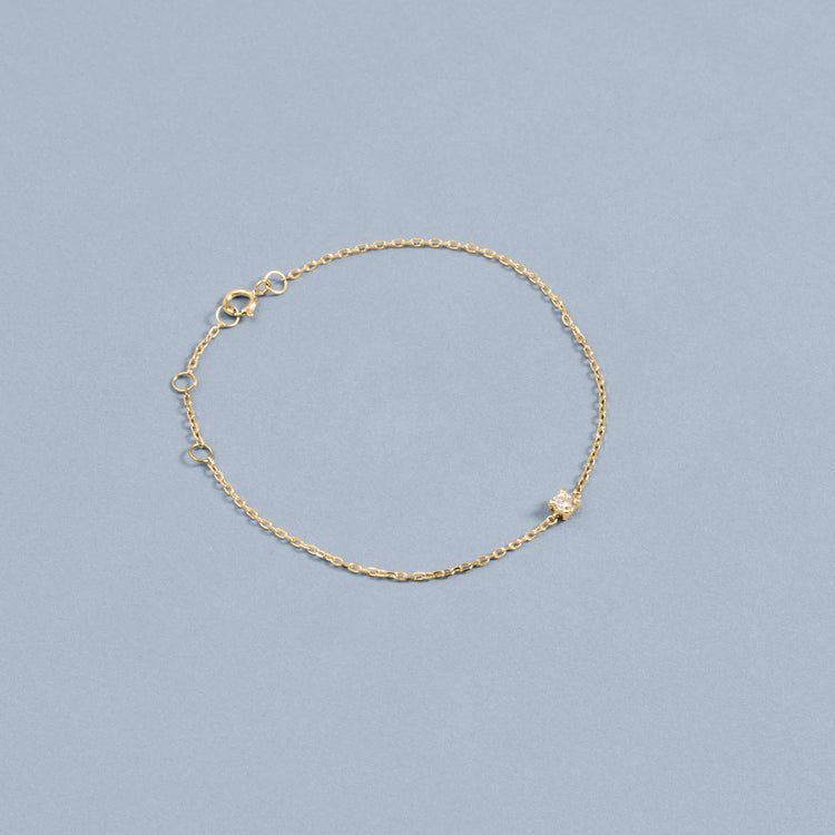 Stone and Strand 14K Yellow Gold Aurora Birthstone Bracelet Editorial Image