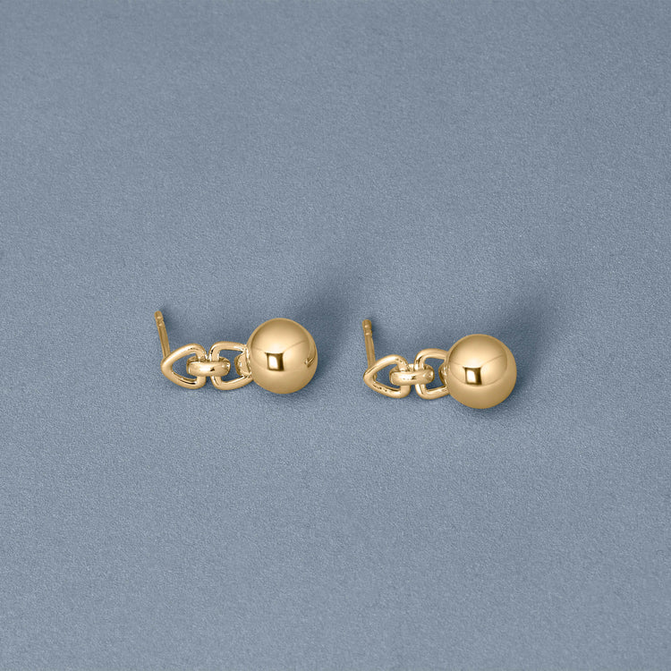 Stone and Strand 14K Yellow Gold Ball Drop Earrings Editorial Image
