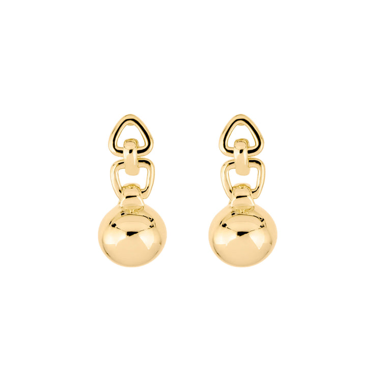 Stone and Strand 14K Yellow Gold Ball Drop Earrings Front Image