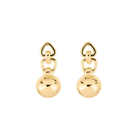 Stone and Strand 14K Yellow Gold Ball Drop Earrings Front Image
