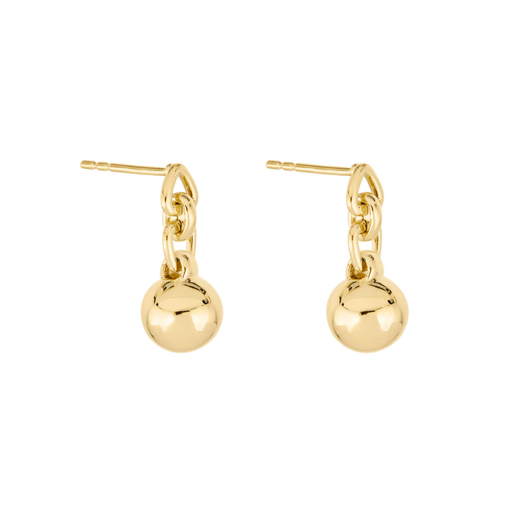 Stone and Strand 14K Yellow Gold Ball Drop Earrings Side Image