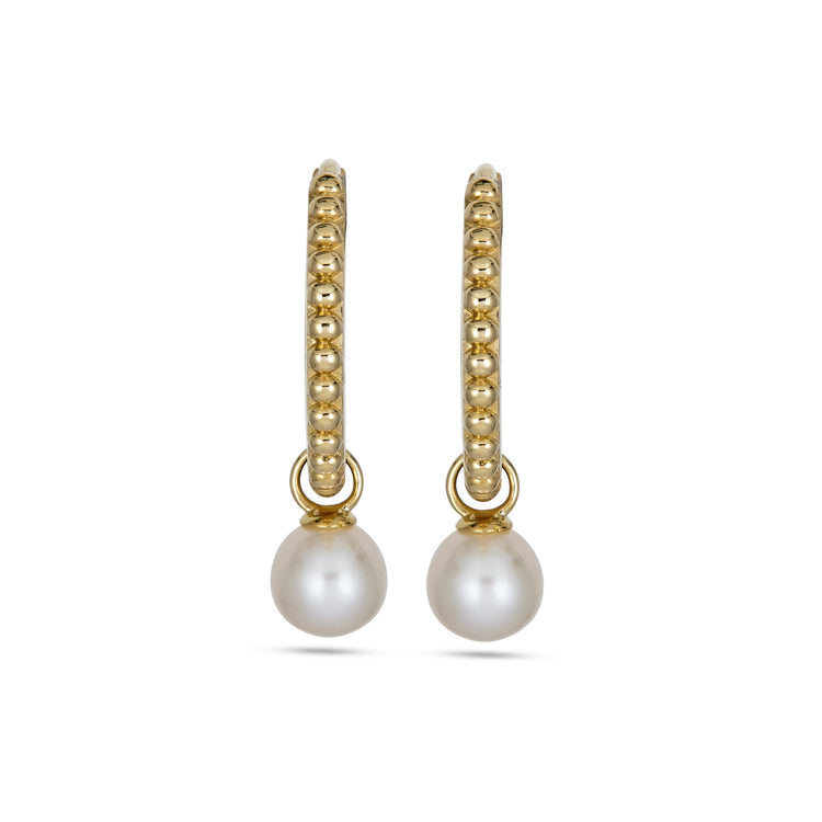 Beaded Pearl Huggies