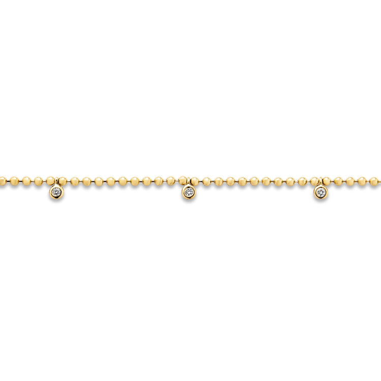 Stone and Strand 14K Yellow Gold Bedazzle Diamond Anklet Close Up Image