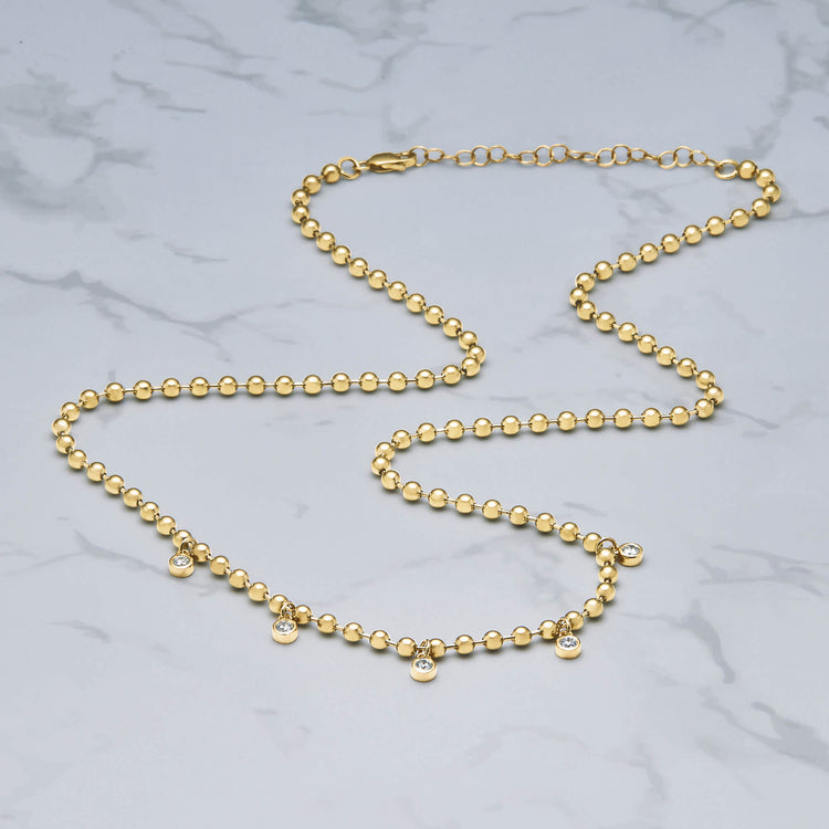 Stone and Strand 14K Yellow Gold Bedazzle Diamond Necklace Editorial Image