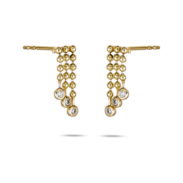 Stone and Strand 14K Yellow Gold Bedazzle Diamond Studs Side Image