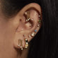 Image of 14K Yellow Gold Bedazzle Diamond Studs with Stone and Strand Earrings