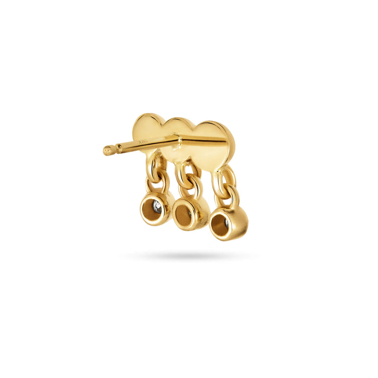 Stone and Strand 14K Yellow Gold Bedazzle Diamond Trio Stud Rear Right Image