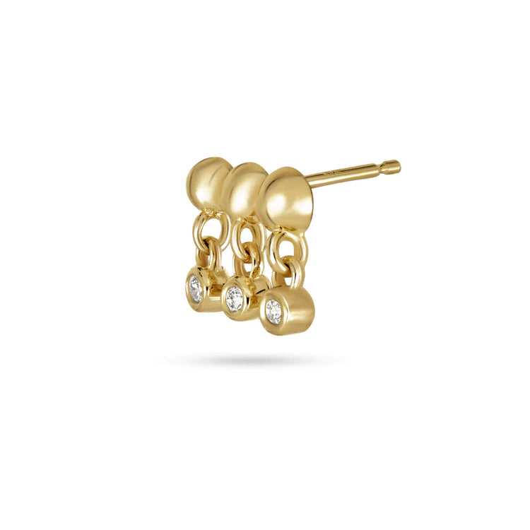 Stone and Strand 14K Yellow Gold Bedazzle Diamond Trio Stud Side Left Image