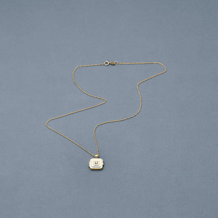 Stone and Strand 14K Yellow Gold Beekman Birthstone Locket Necklace Editorial Image