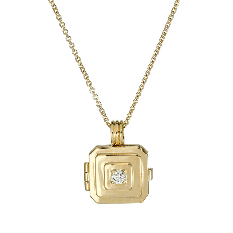 Stone and Strand 10K Yellow Gold Beekman Birthstone Locket Necklace Front Image