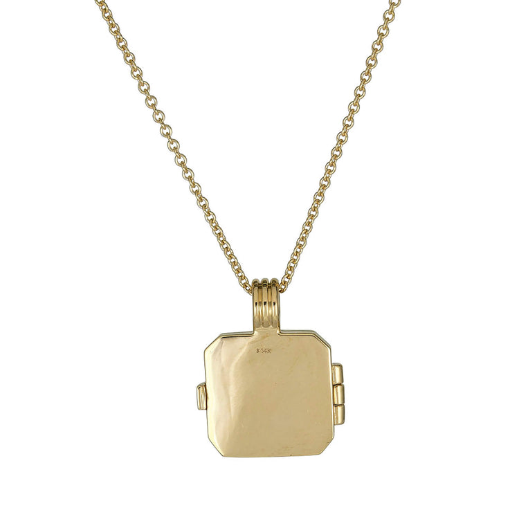 Stone and Strand 14K Yellow Gold Beekman Birthstone Locket Necklace Rear Image
