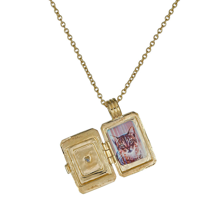 Stone and Strand 14K Yellow Gold Beekman Heart Locket Necklace Front Open Image