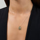 Image of 14K Yellow Gold Beekman Heart Locket Necklace on Models Neck