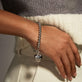 Image of Sterling Silver Big Hearted Puffed Bracelet on Models Arm