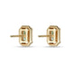 Stone and Strand 14K Yellow Gold Birthstone Emerald Cut Bonbon Studs with Aquamarine Rear Image
