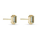 Stone and Strand 14K Yellow Gold Birthstone Emerald Cut Bonbon Studs with Aquamarine Side Image