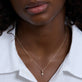 Image of 14K Yellow Gold Birthstone Flow Charm on Models Neck