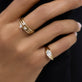 Image of 14K Yellow Gold Birthstone icon Pinky Ring with Stone and Strand Rings
