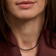Image of Sterling Silver Black Nylon Cord Necklace on Models Neck