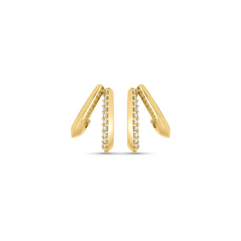 Stone and Strand 14K Yellow Gold Blair Diamond Pave Cuff Earrings Front Image