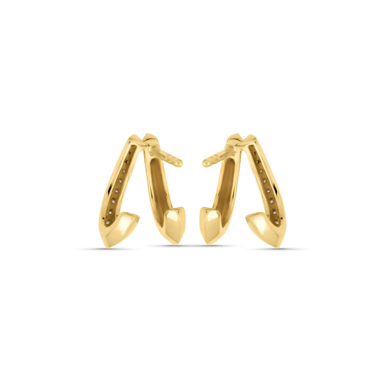 Stone and Strand 14K Yellow Gold Blair Diamond Pave Cuff Earrings Rear Image