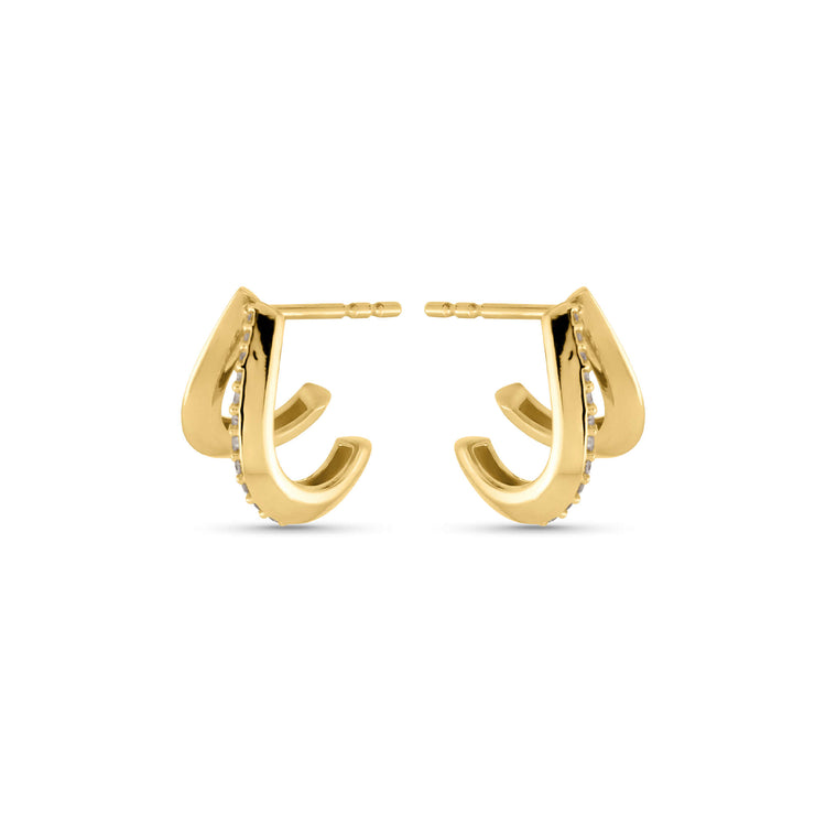 Stone and Strand 14K Yellow Gold Blair Diamond Pave Cuff Earrings Side Image